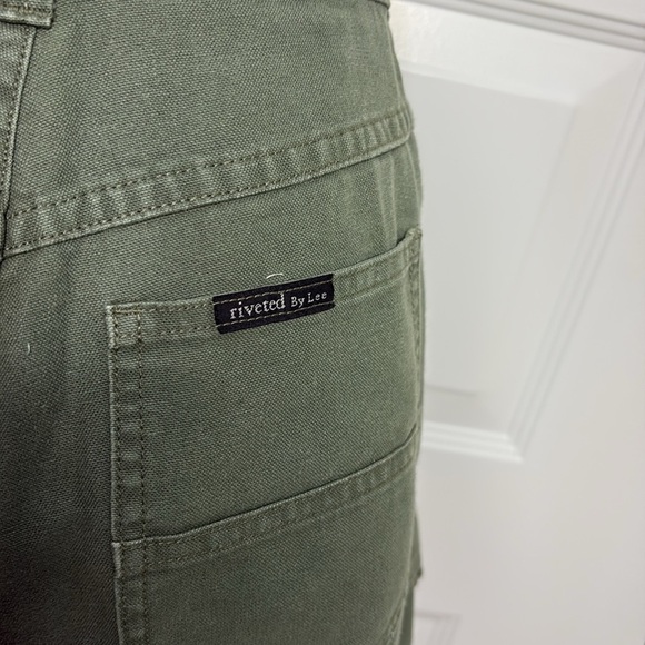 Riveted by Lee Vintage Hi Rise Green Cargo Utility Shorts. 12P Y2K - Picture 6 of 14